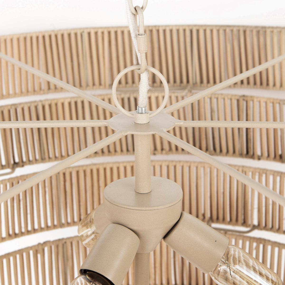 Marimba 40 L x 40 W x 24 H Natural Cane 6 Tier Chandelier-Chandeliers-DECOROLALA