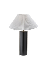 Marta 25.5" Table Lamp - Black Wood White Shade-Lighting-DECOROLALA