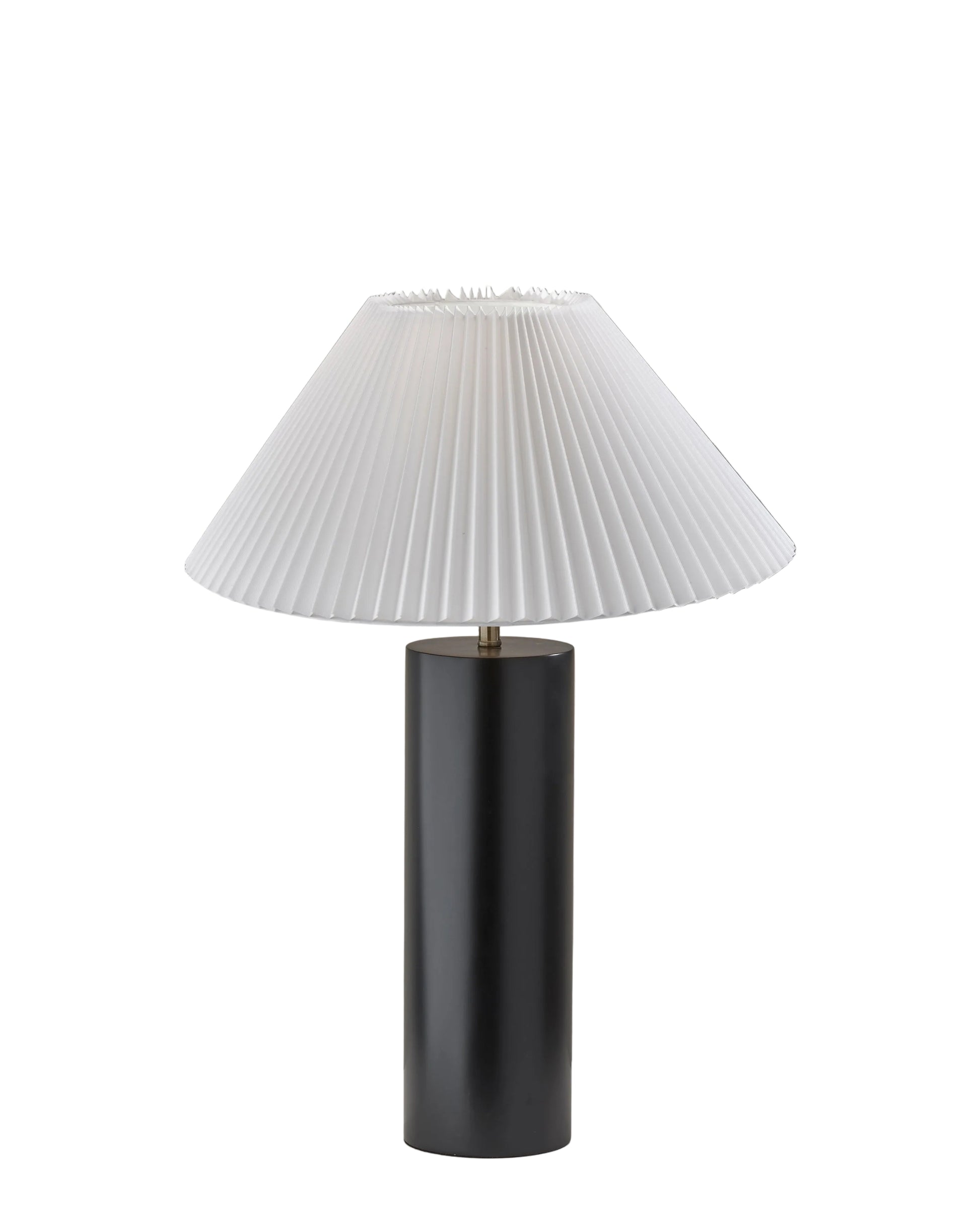Marta 25.5" Table Lamp - Black Wood White Shade-Lighting-DECOROLALA