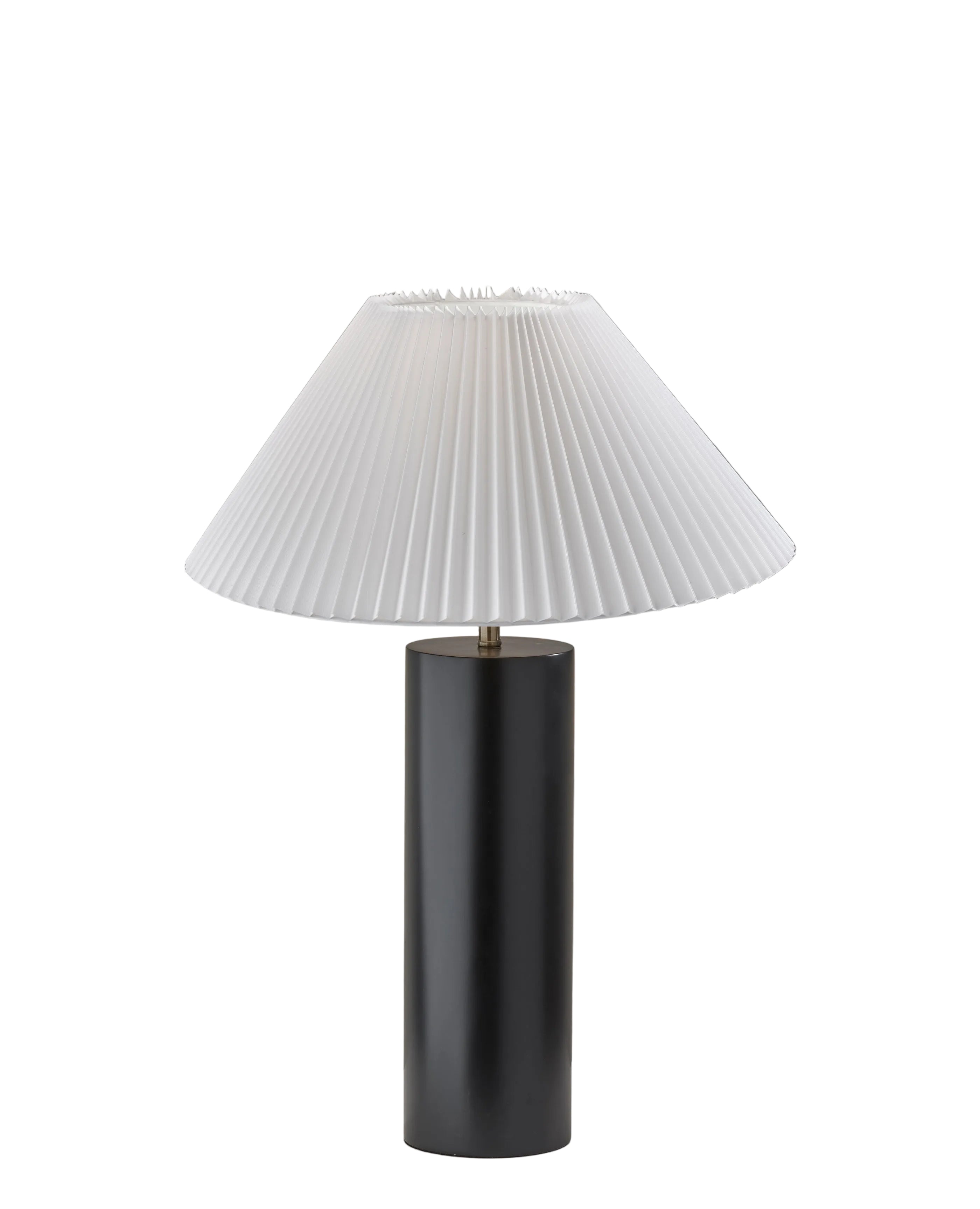 Marta 25.5" Table Lamp - Black Wood White Shade-Lighting-DECOROLALA