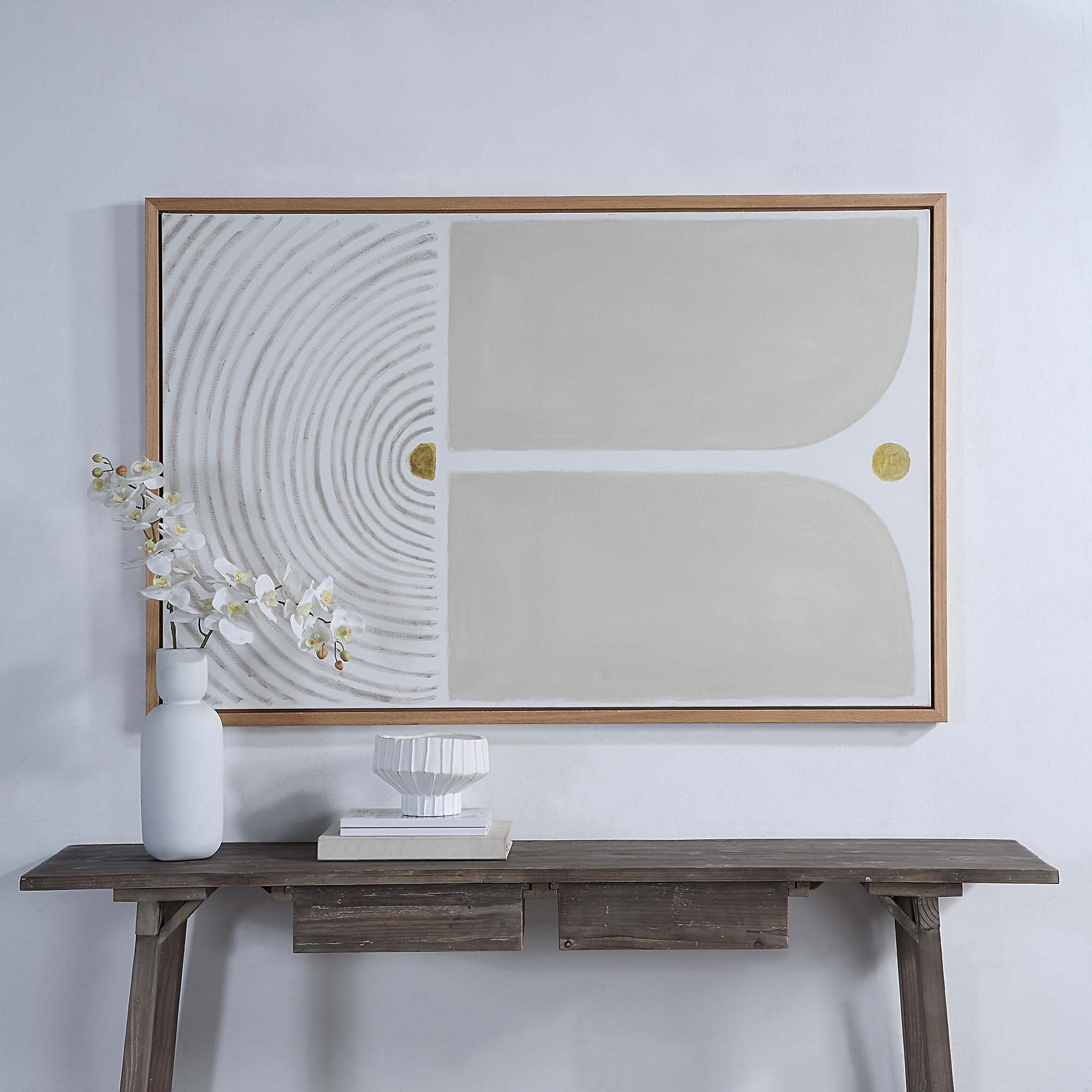 Martia 40" Wide Canvas Art, Off-white-Canvas Art-DECOROLALA