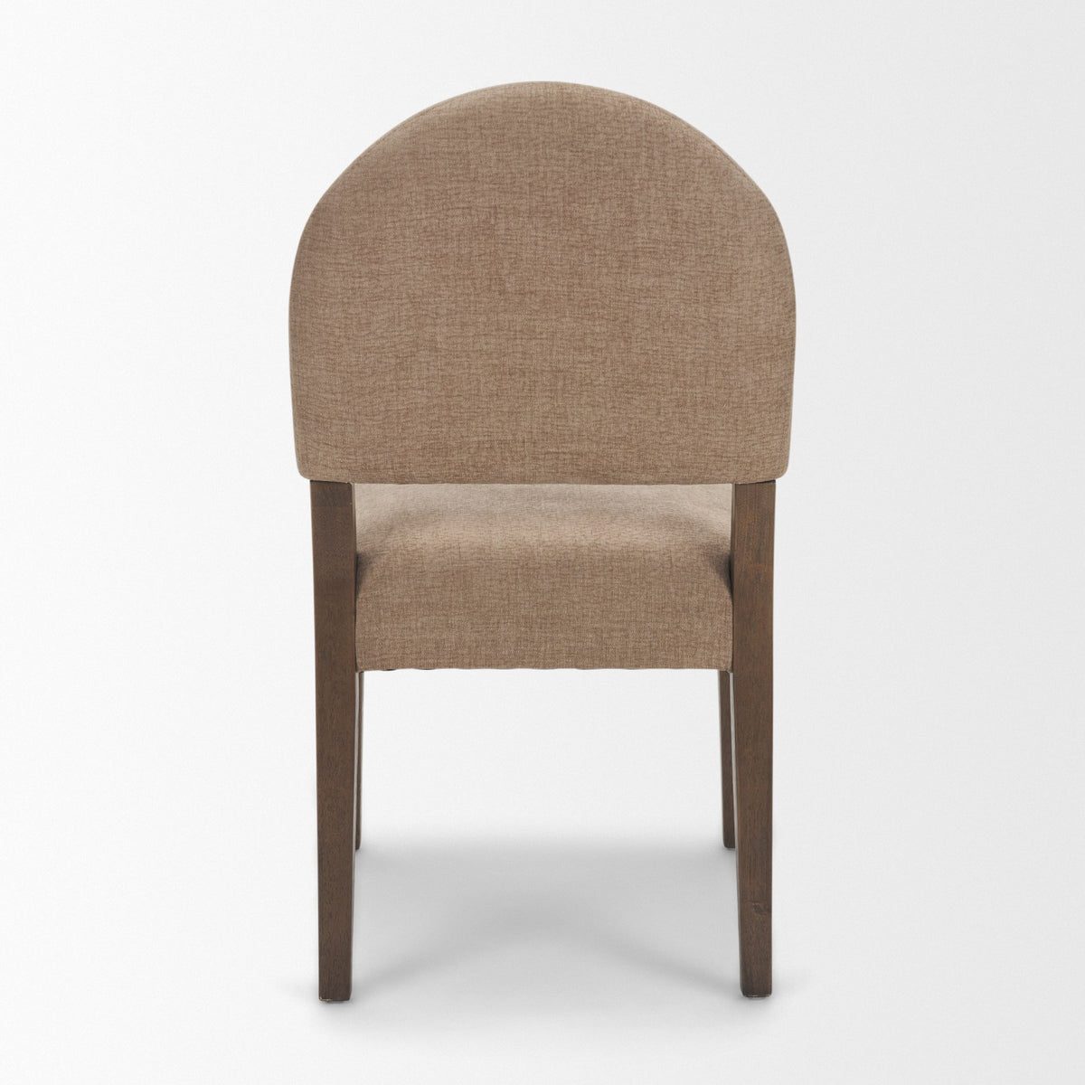 Martie Rounded Back Dining Side Chair | Oatmeal Fabric w/ Wood-Dining Chairs-DECOROLALA