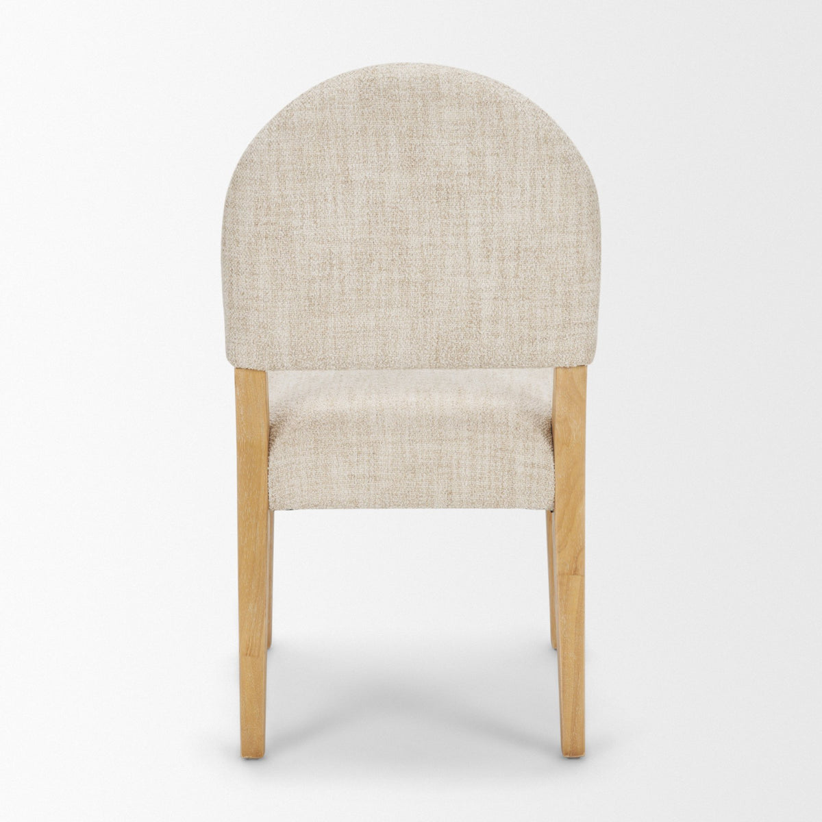 Martie Rounded Back Dining Side Chair | Oatmeal Fabric w/ Wood-Dining Chairs-DECOROLALA