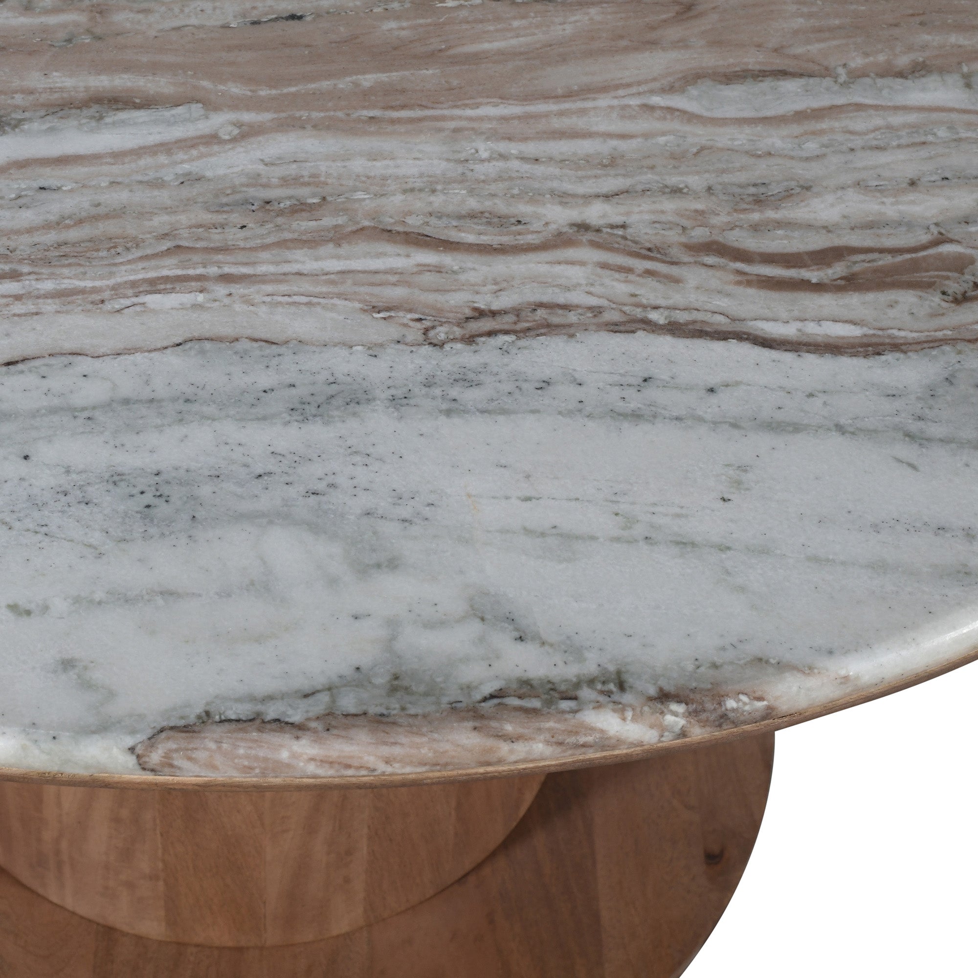 Martina 50" Round Dining Table - Walnut with Marble Top-DECOROLALA