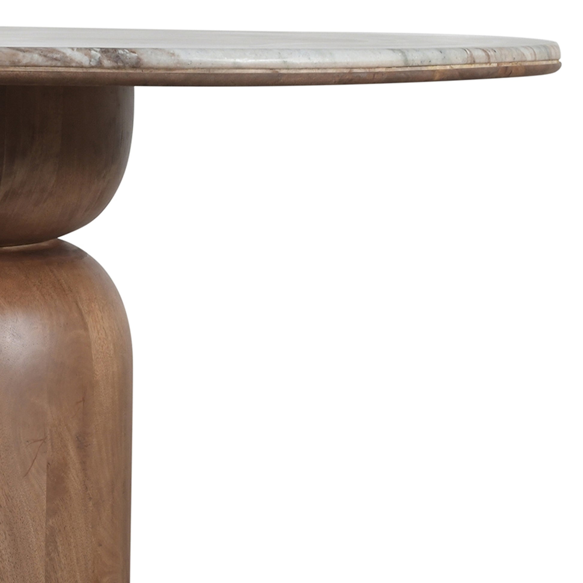 Martina 50" Round Dining Table - Walnut with Marble Top-DECOROLALA