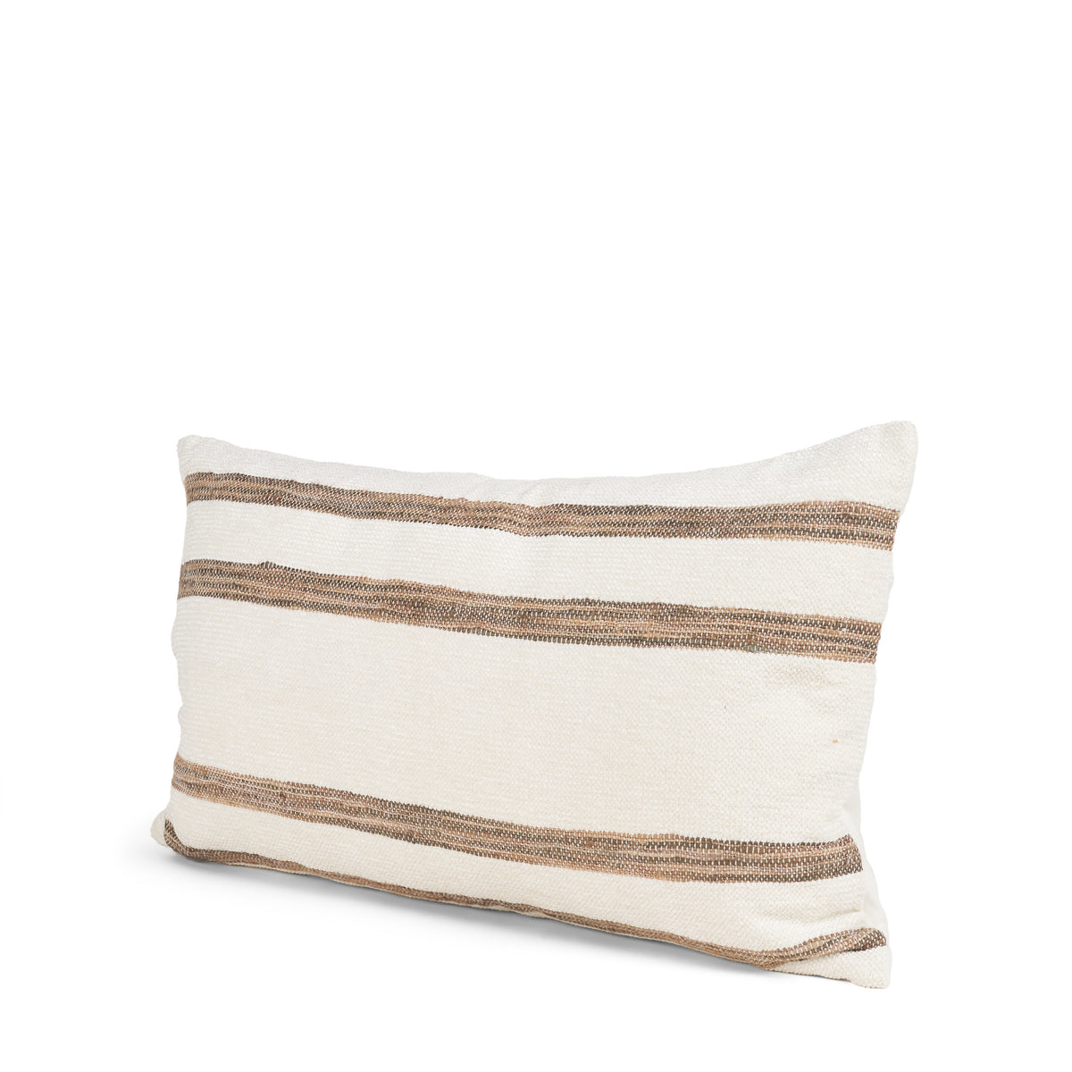Maryn 13x21 Lumbar Cream w/ Brown Stripes Decorative Pillow Cover-Decorative Pillows-DECOROLALA