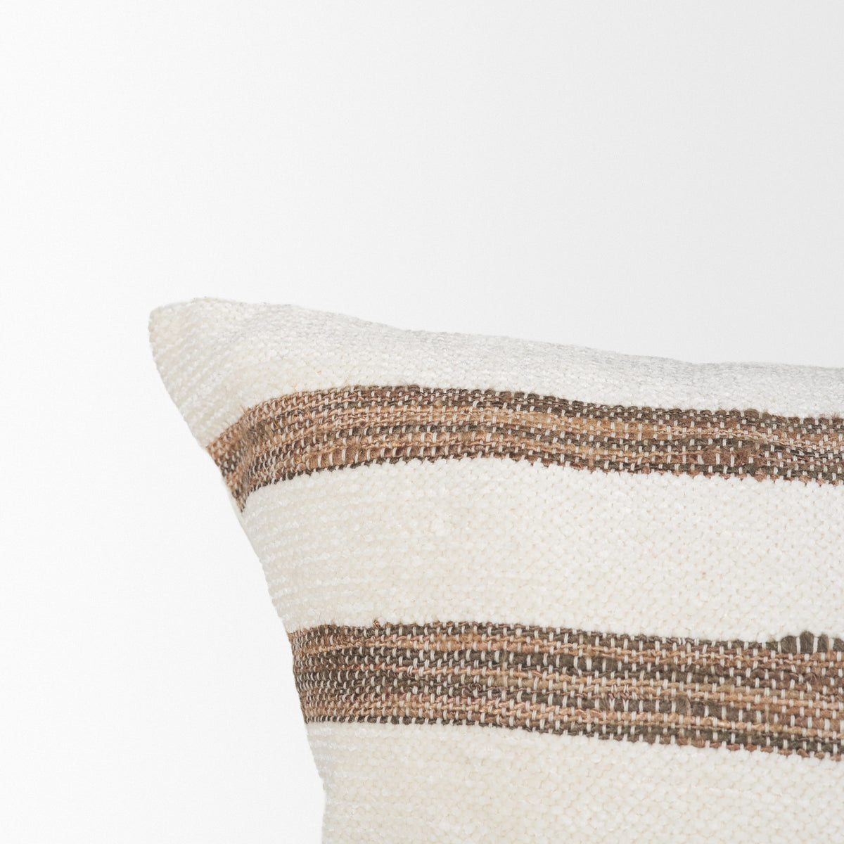 Maryn 13x21 Lumbar Cream w/ Brown Stripes Decorative Pillow Cover-Decorative Pillows-DECOROLALA