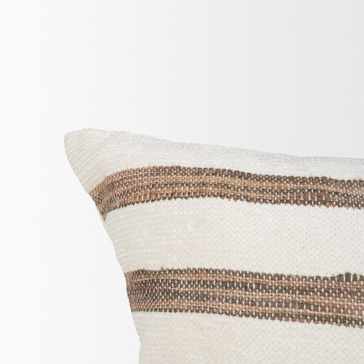Maryn 14x26 Lumbar Cream w/ Brown Stripes Decorative Pillow Cover-Decorative Pillows-DECOROLALA