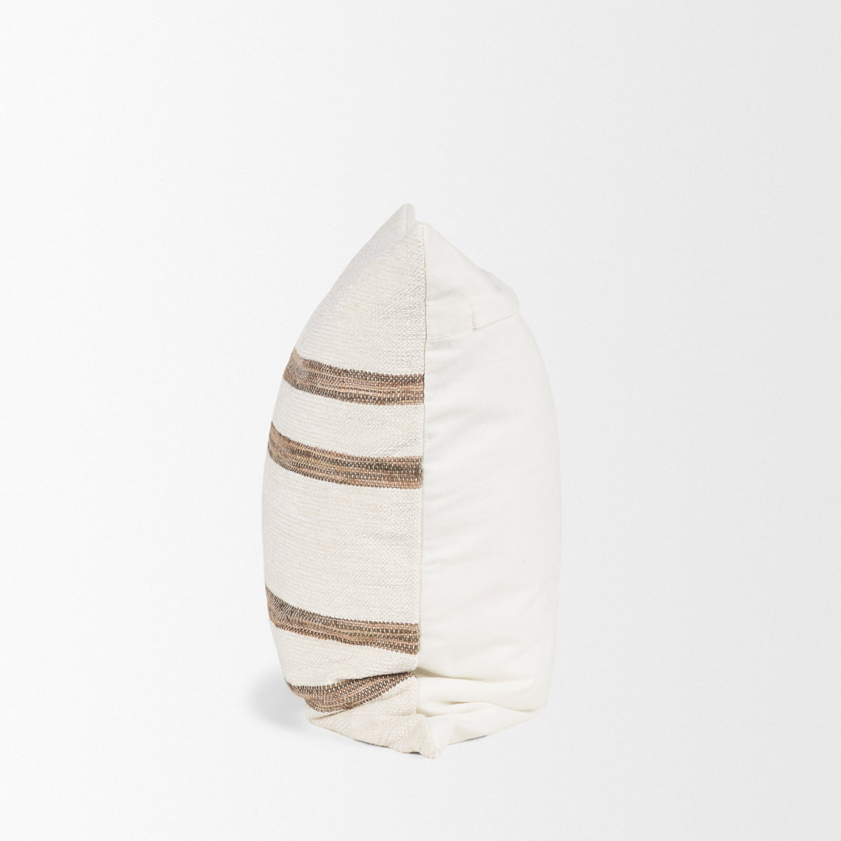 Maryn 22x22 Square Cream w/ Brown Stripes Decorative Pillow Cover-Decorative Pillows-DECOROLALA