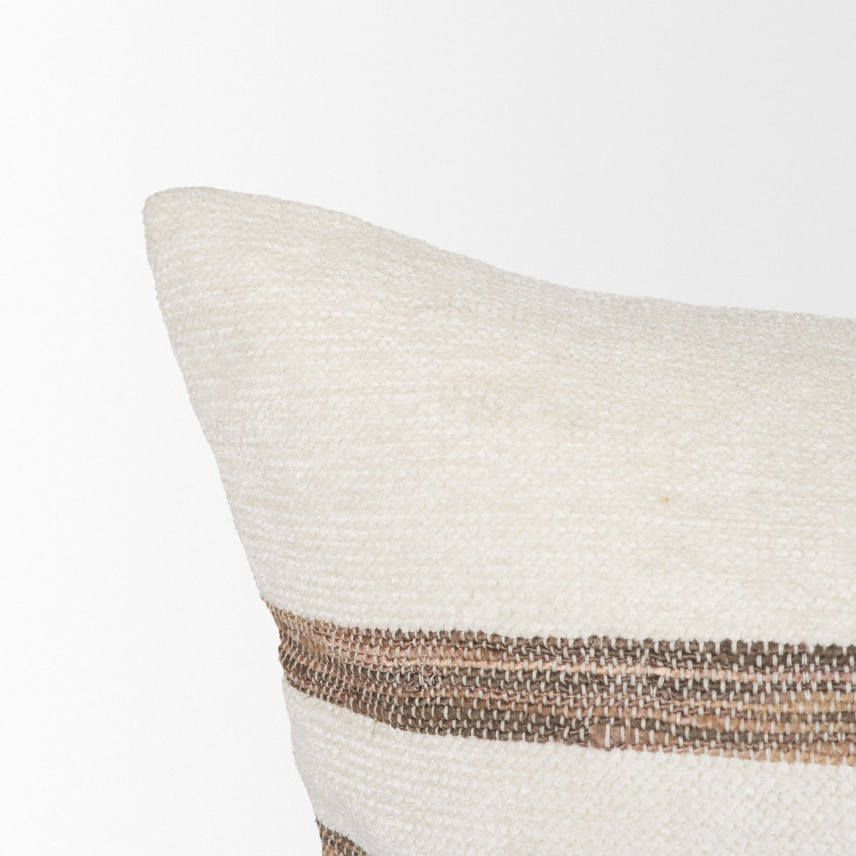 Maryn 22x22 Square Cream w/ Brown Stripes Decorative Pillow Cover-Decorative Pillows-DECOROLALA