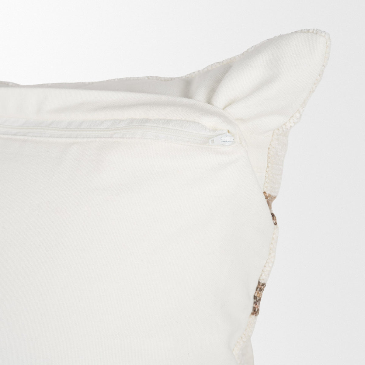 Maryn 22x22 Square Cream w/ Brown Stripes Decorative Pillow Cover-Decorative Pillows-DECOROLALA