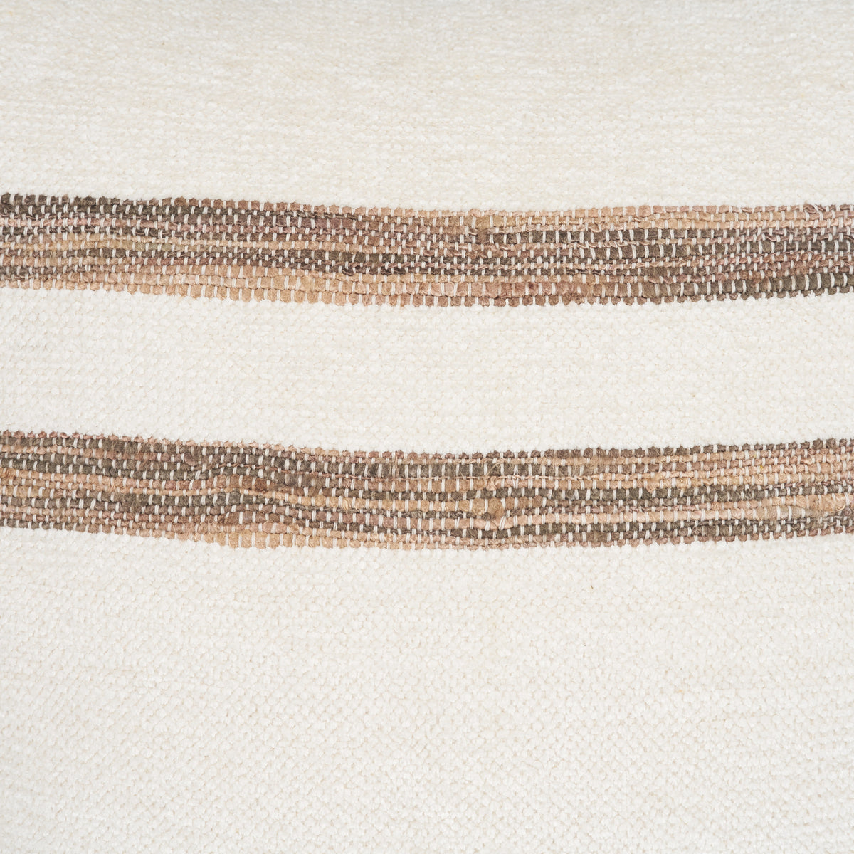 Maryn 22x22 Square Cream w/ Brown Stripes Pillow Cover w/Non-Allergen Filler-Decorative Pillows-DECOROLALA