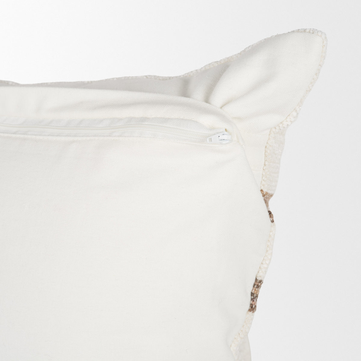 Maryn 22x22 Square Cream w/ Brown Stripes Pillow Cover w/Non-Allergen Filler-Decorative Pillows-DECOROLALA