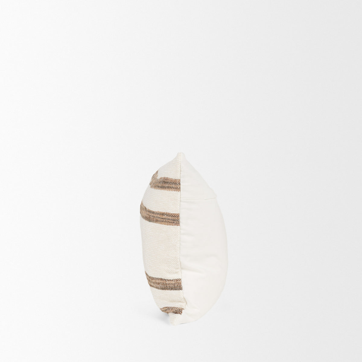Maryn Lumbar Cream Brown Striped Pillow (Min Order Qty 2)-Decorative Pillows-DECOROLALA