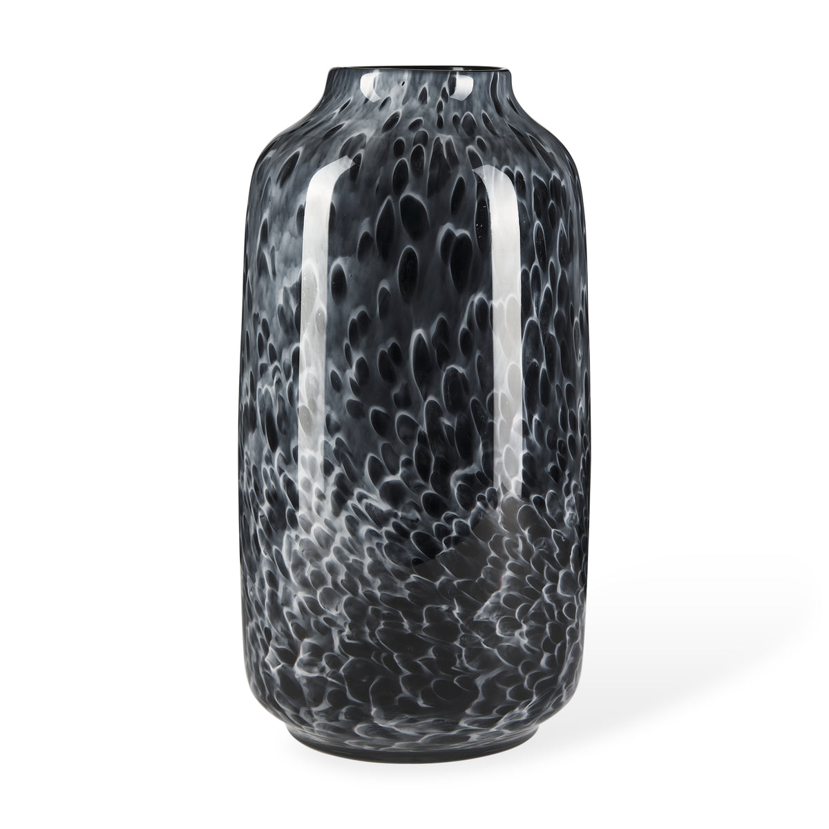 Masai Large Black Mottled Glass Vase-Vase-DECOROLALA