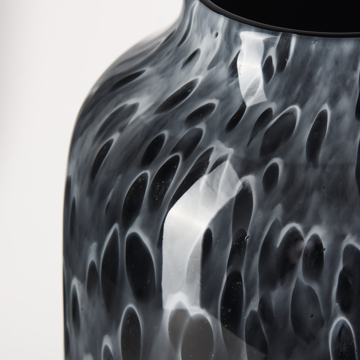 Masai Large Black Mottled Glass Vase-Vase-DECOROLALA