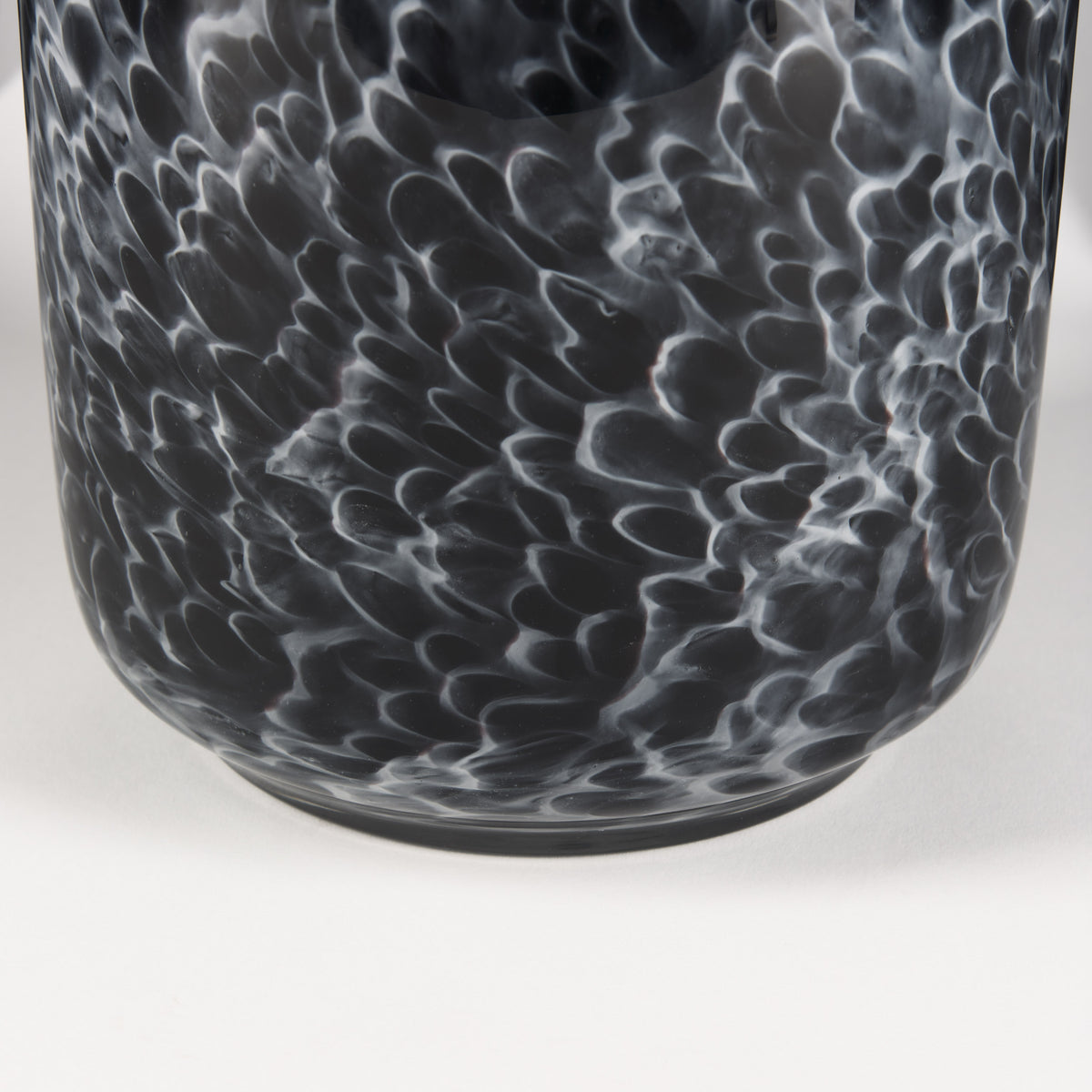Masai Large Black Mottled Glass Vase-Vase-DECOROLALA