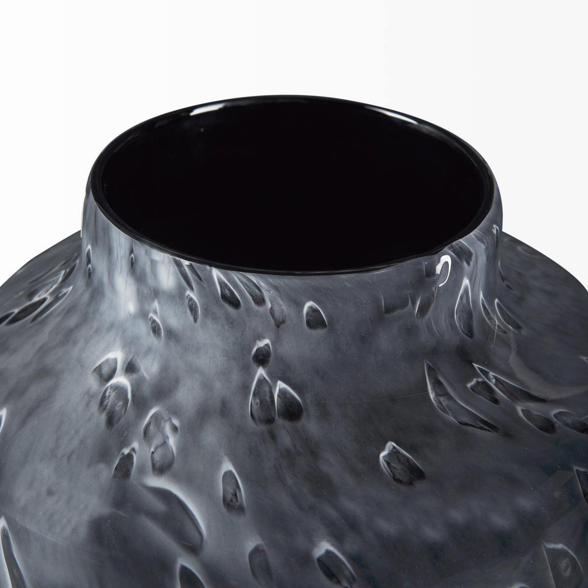 Masai Small Black Mottled Glass Vase-Vase-DECOROLALA