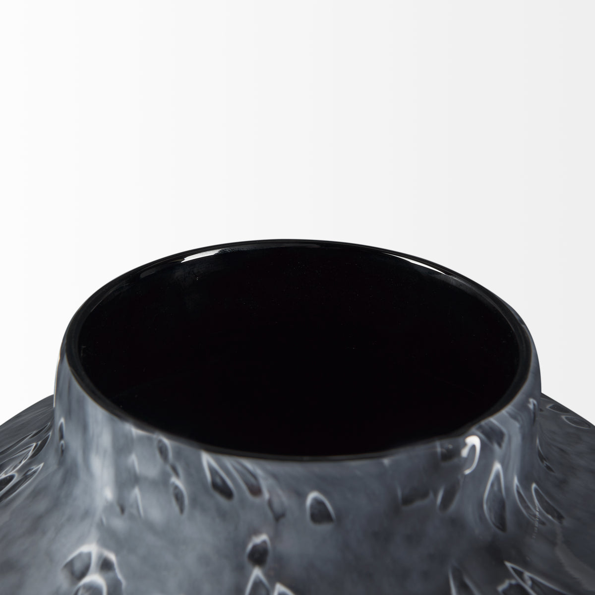 Masai Small Black Mottled Glass Vase-Vase-DECOROLALA