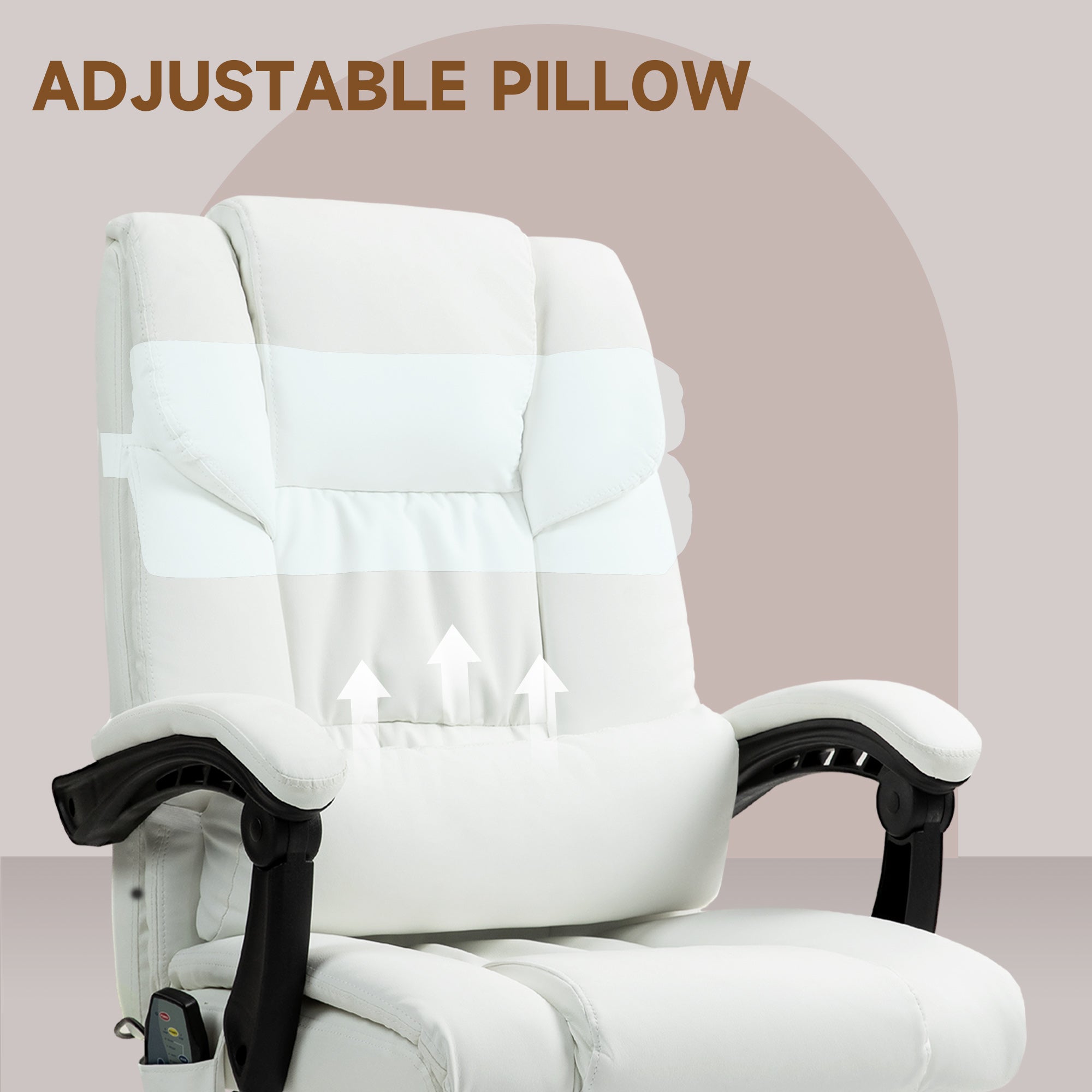 Massage Chair - 6-Point Vibration White-DECOROLALA