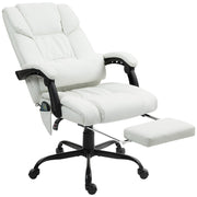 Massage Chair - 6-Point Vibration White-DECOROLALA