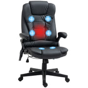 Massage Chair Heated Black Office Recliner-DECOROLALA