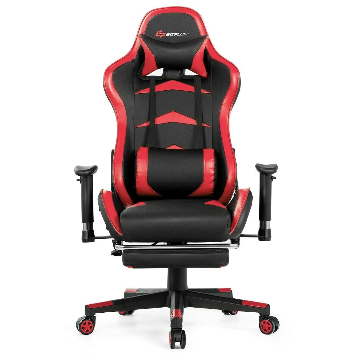 Massage Gaming Chair with Footrest-Red-Gaming Chairs-DECOROLALA
