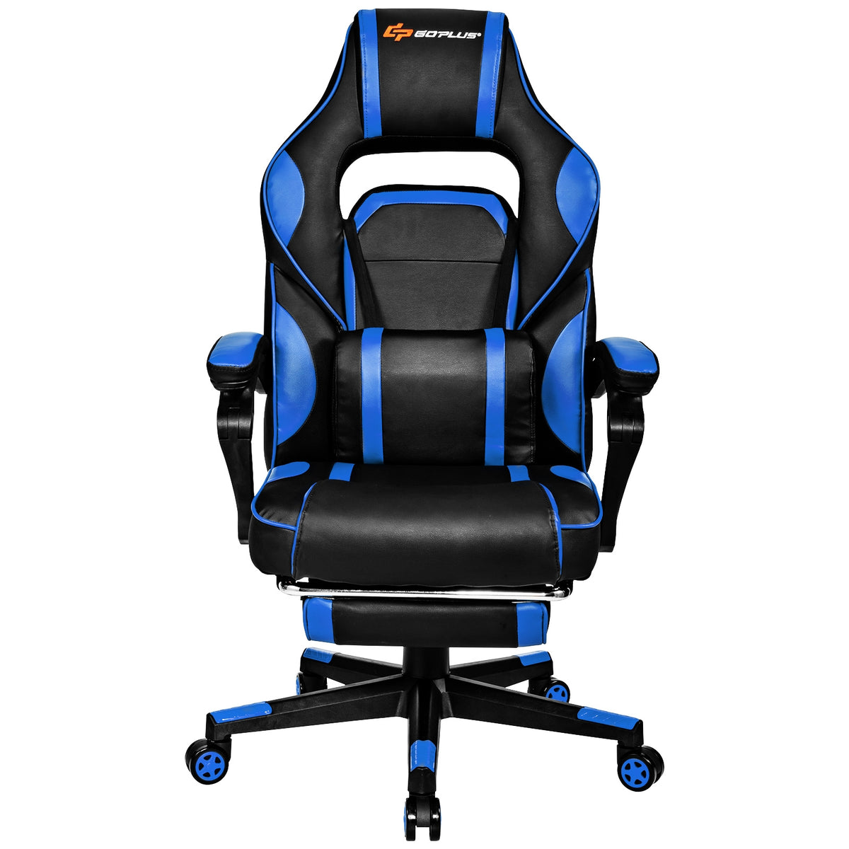 Massage Gaming Chair with Footrest and Lumbar Support-Gaming Chairs-DECOROLALA