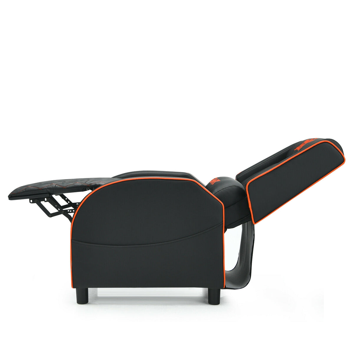 Massage Gaming Recliner Chair with Headrest and Adjustable Backrest for Home Theater-Orange-Gaming Chairs-DECOROLALA