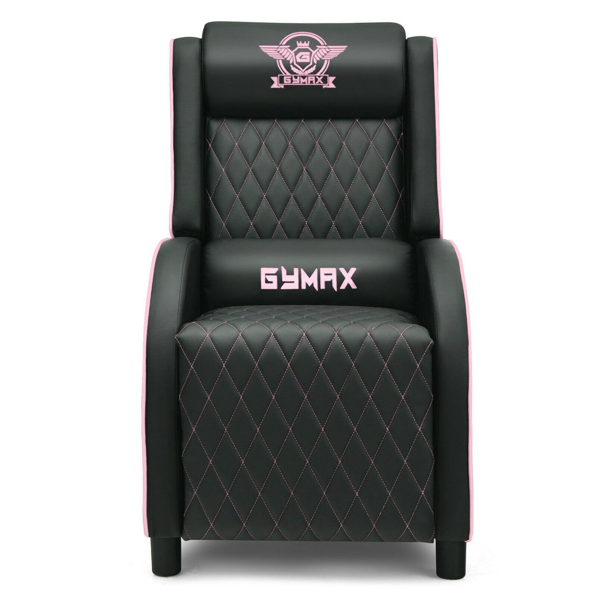 Massage Gaming Recliner Chair with Headrest and Adjustable Backrest for Home Theater-Pink-Gaming Chairs-DECOROLALA