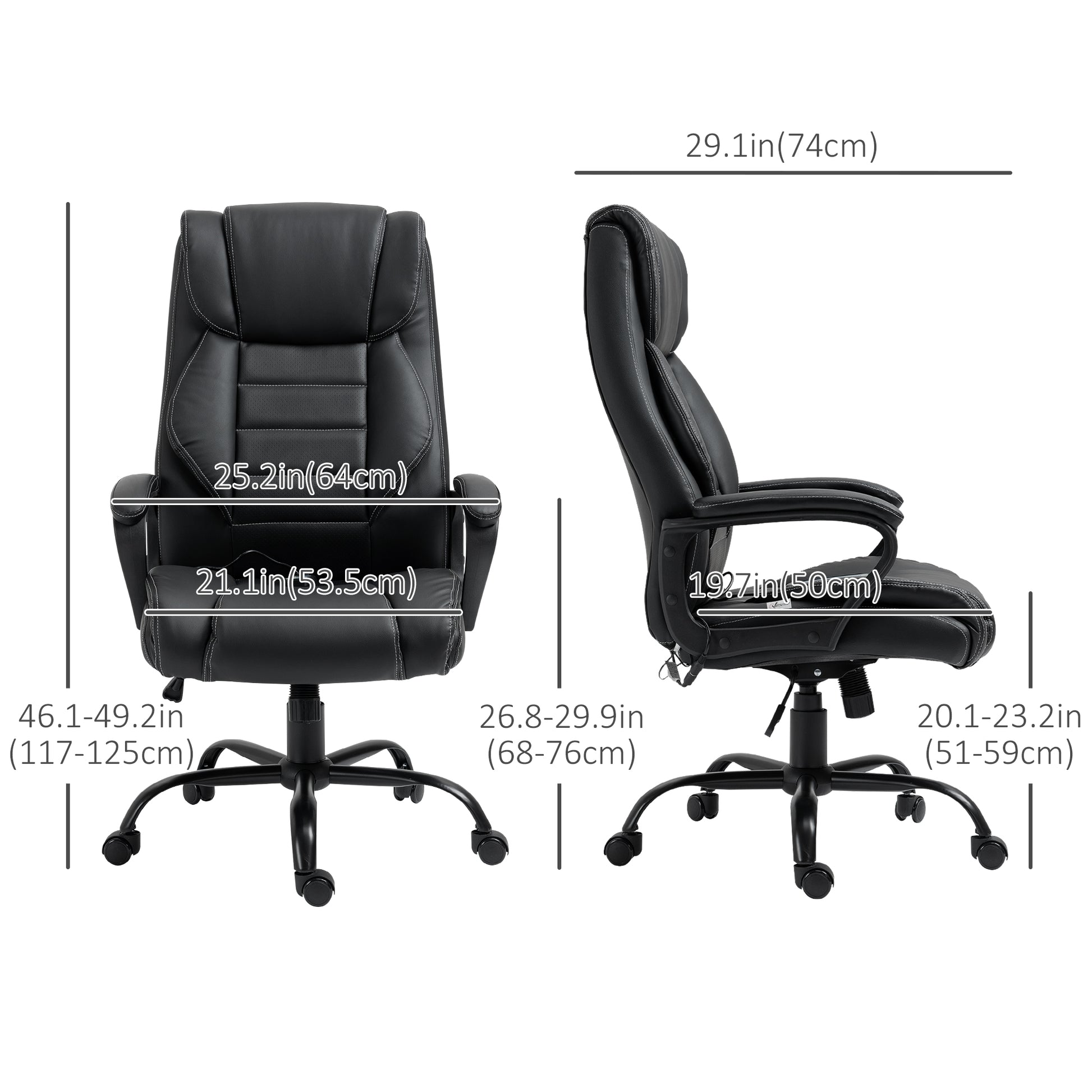 Massage Office Chair - Black High Back-DECOROLALA