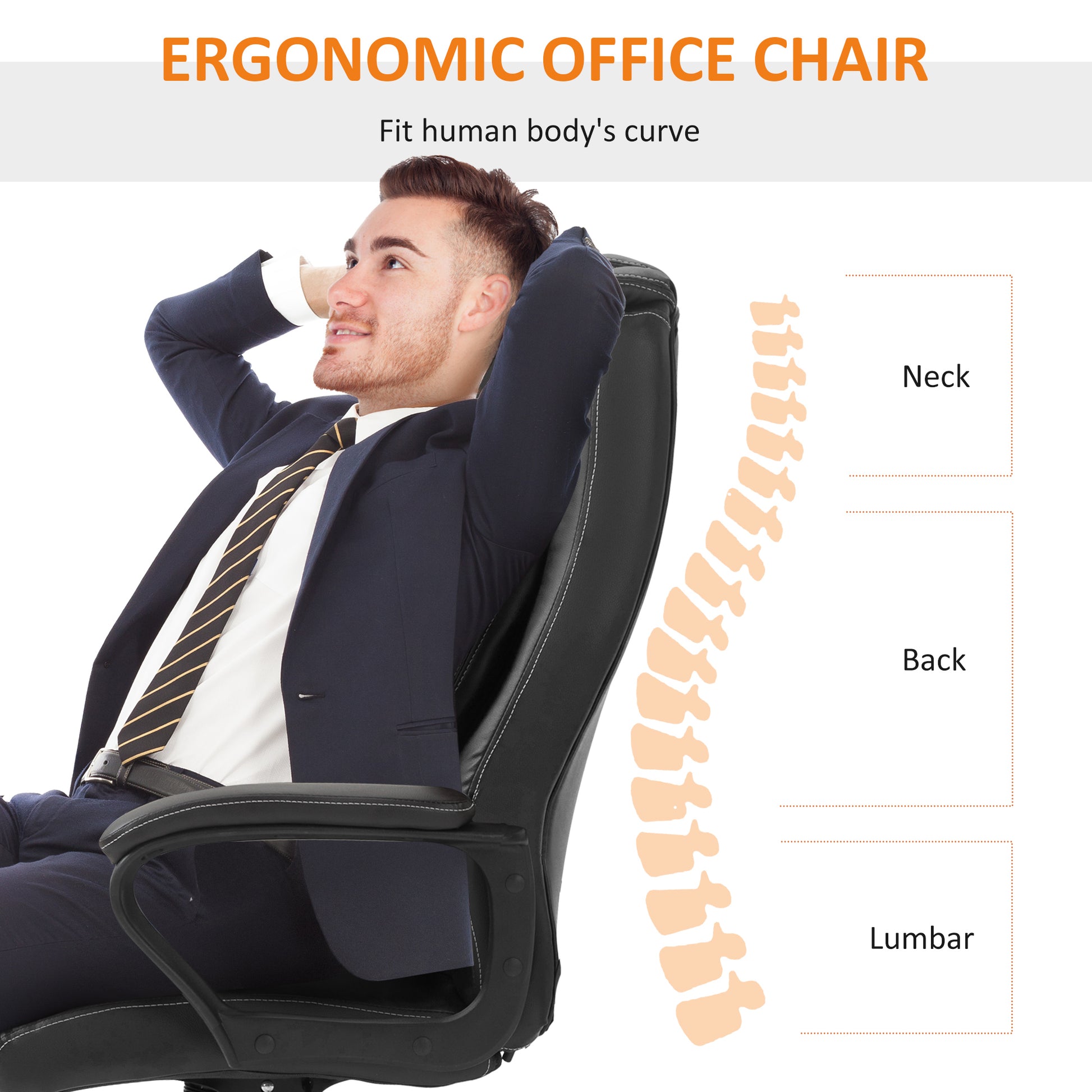 Massage Office Chair - Black High Back-DECOROLALA