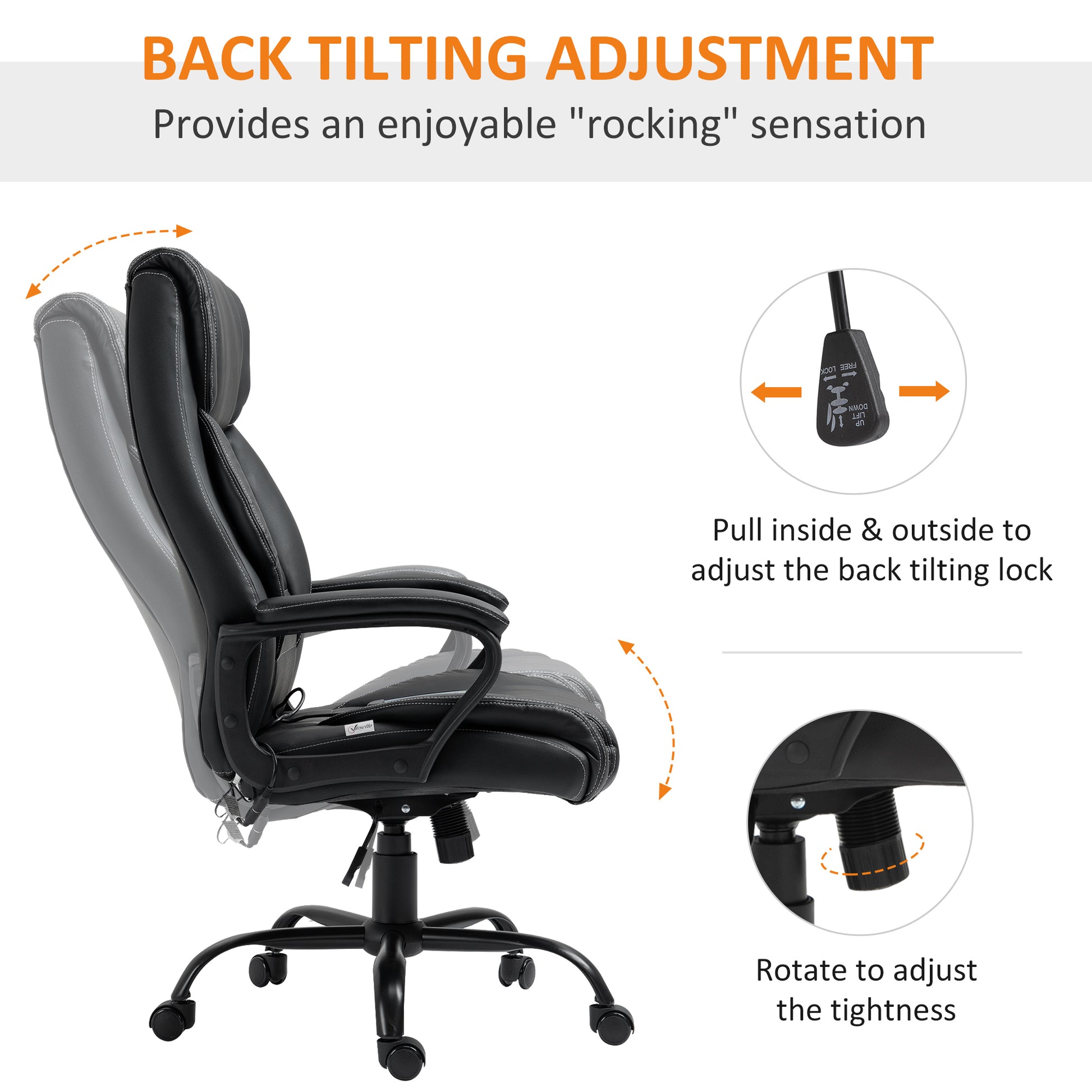 Massage Office Chair - Black High Back-DECOROLALA
