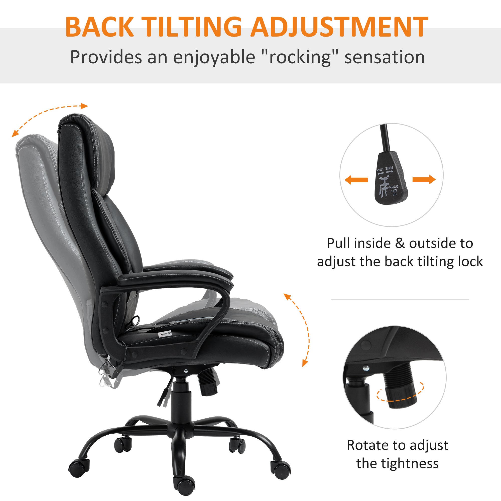 Massage Office Chair - Black High Back-DECOROLALA
