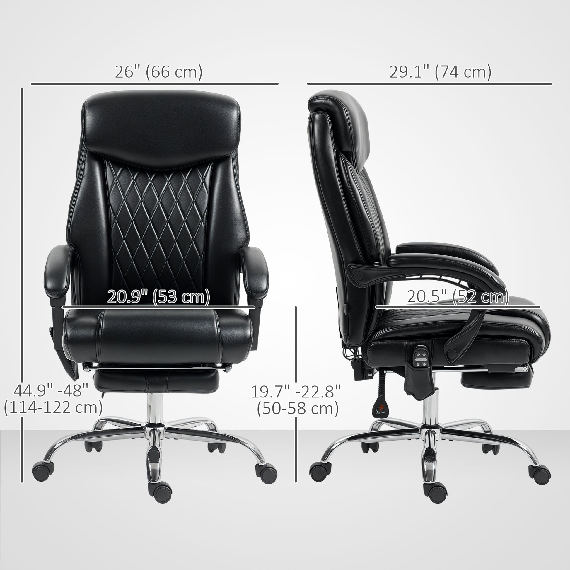 Massage Office Chair - Black Reclining 135¡-DECOROLALA
