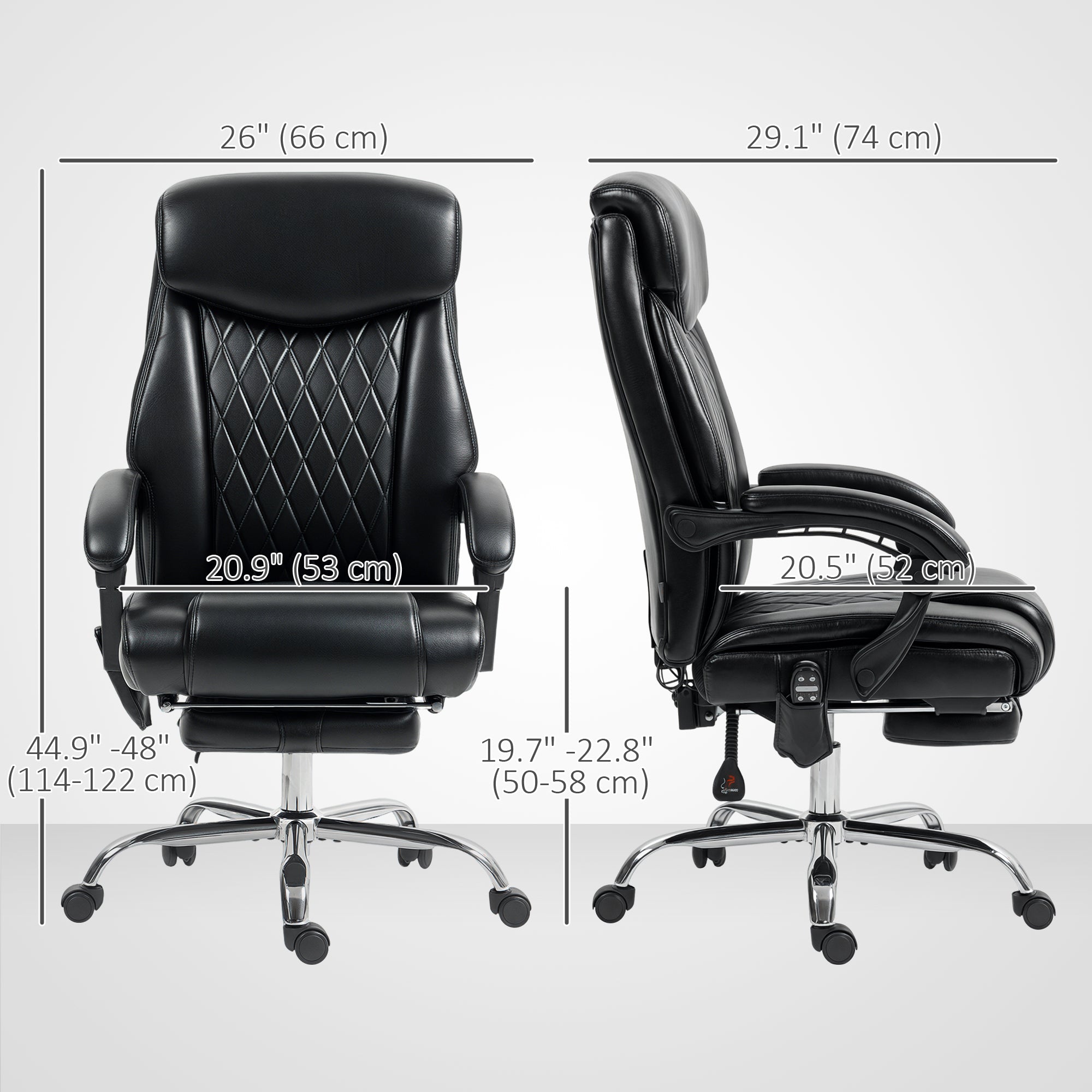 Massage Office Chair - Black Reclining 135¡-DECOROLALA