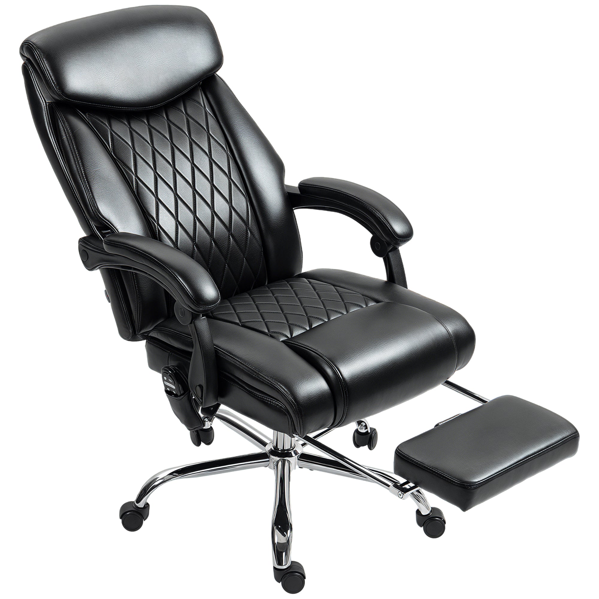 Massage Office Chair - Black Reclining 135¡-DECOROLALA