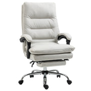 Massage Office Chair - Cream White Reclining-DECOROLALA