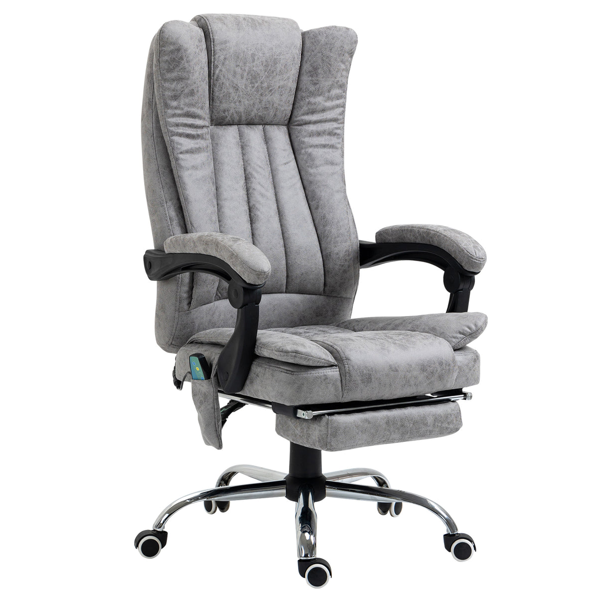 Massage Office Chair Grey Recliner Footrest-Massage Chairs-DECOROLALA