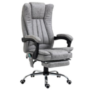 Massage Office Chair Grey Recliner Footrest-DECOROLALA