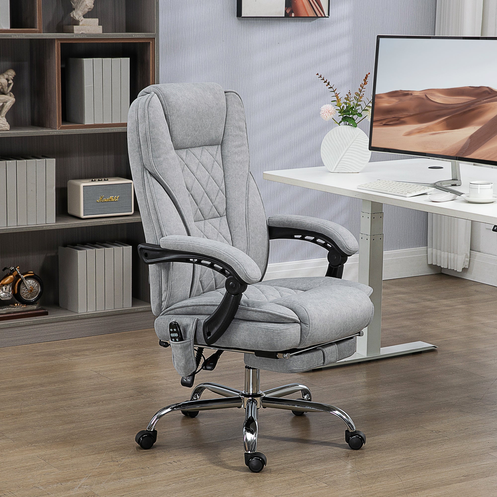 Massage Office Chair - Grey Reclining-DECOROLALA