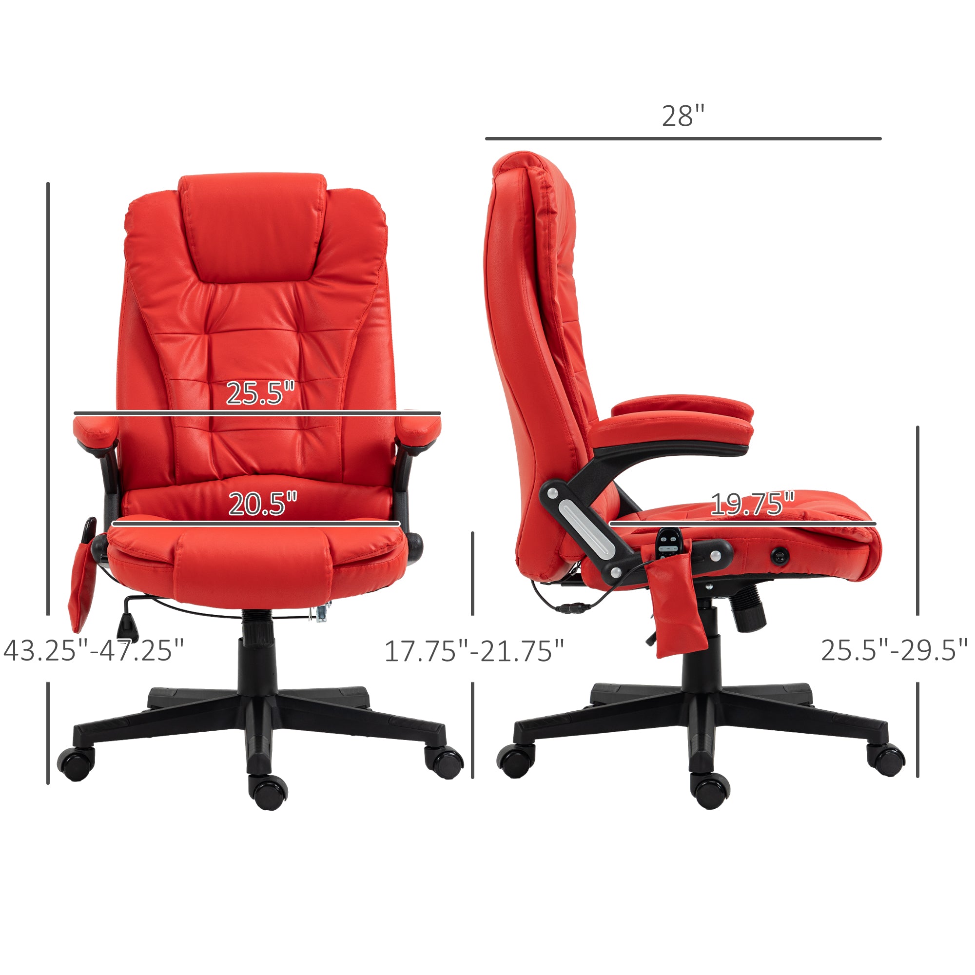 Massage Office Chair - Heated Ergonomic Black-DECOROLALA