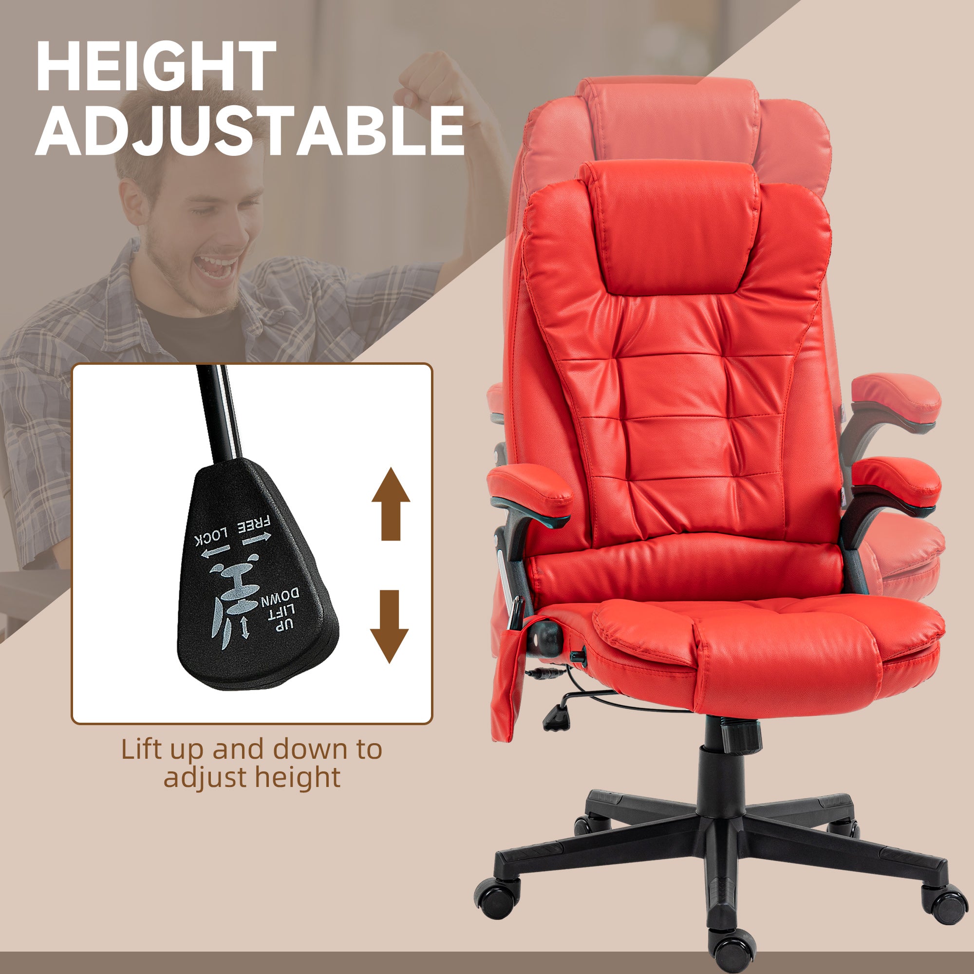 Massage Office Chair - Heated Ergonomic Black-DECOROLALA