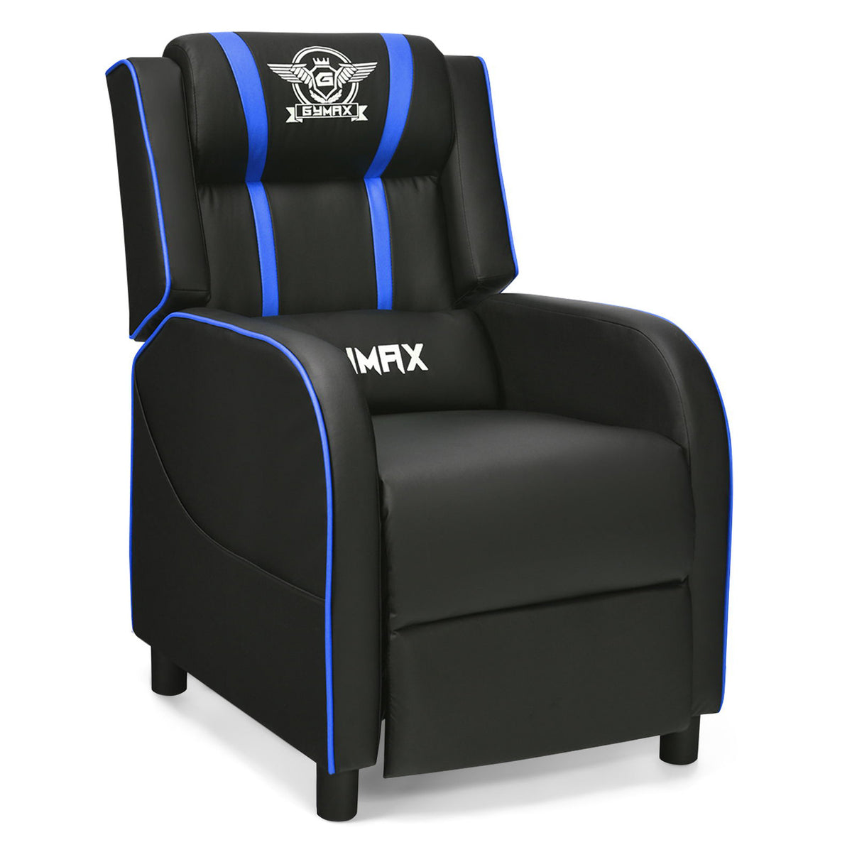 Massage Racing Gaming Single Recliner Chair-Blue-Gaming Chairs-DECOROLALA