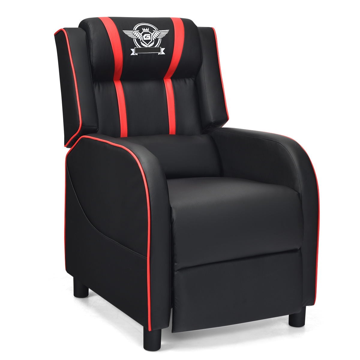 Massage Racing Gaming Single Recliner Chair-Red-Gaming Chairs-DECOROLALA