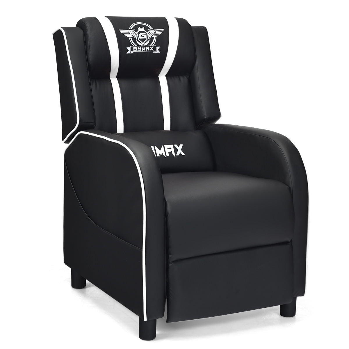 Massage Racing Gaming Single Recliner Chair-White-Gaming Chairs-DECOROLALA