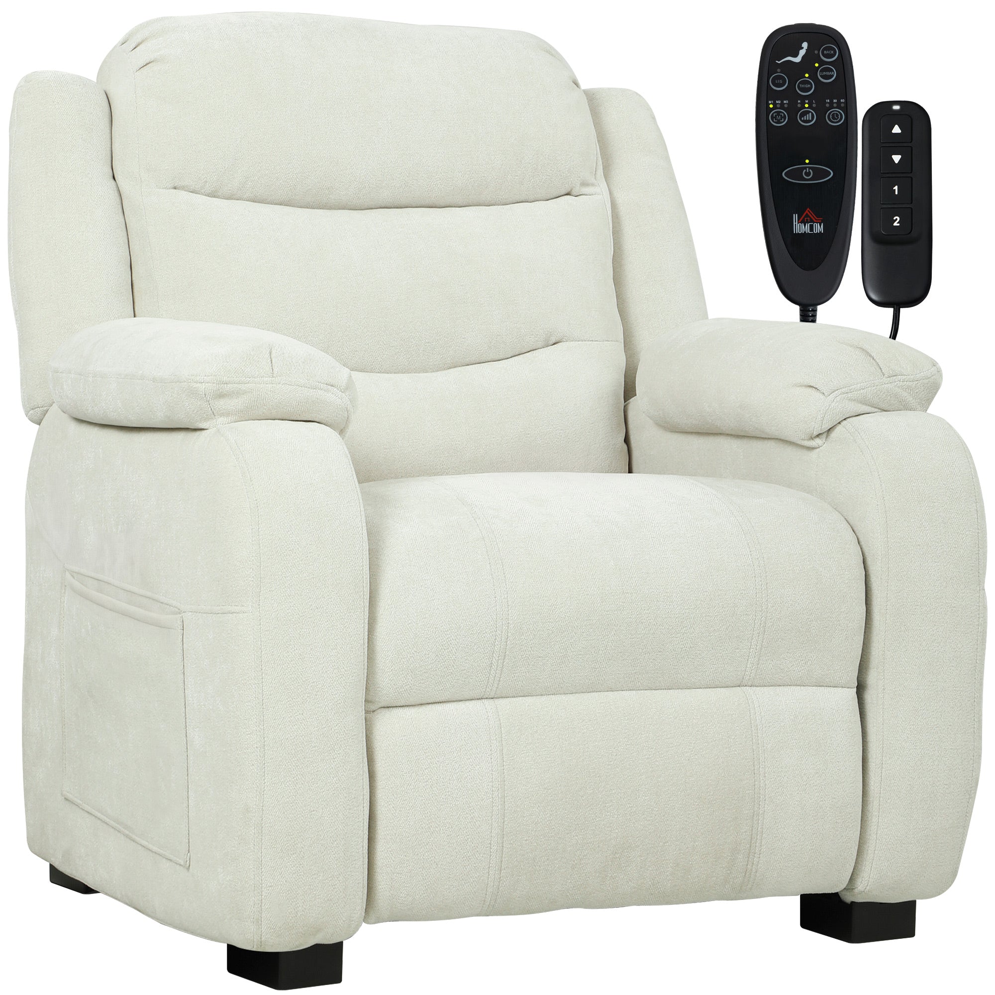 Massage Recliner Chair - Beige 8-Point-DECOROLALA