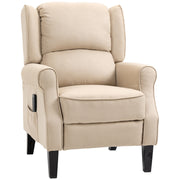Massage Recliner Chair Beige Suede Wingback-DECOROLALA