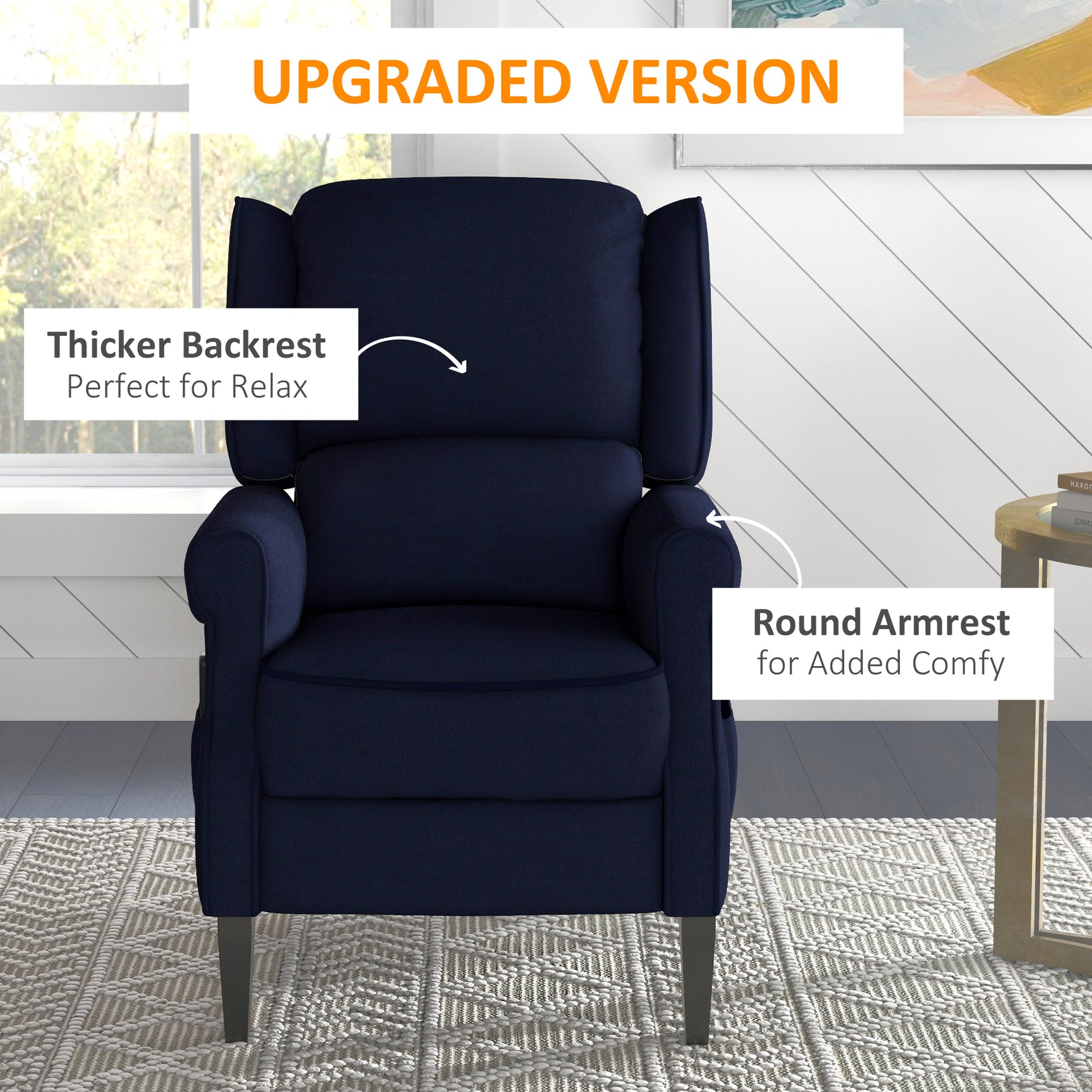 Massage Recliner Chair - Blue Vibration-DECOROLALA