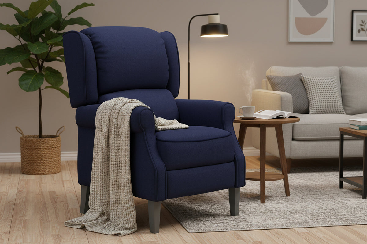 Massage Recliner Chair - Blue Vibration-Recliners-DECOROLALA